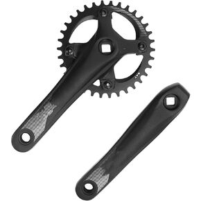 Alomejor Single Crankset, 7‑12 Speed Hole Crank Arm Set with 34T 104 BCD Chainring for Mountain Cycling