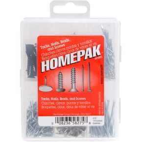 41823 Hillman Sizes L Steel Assorted Nails, Tacks, Brads and Screws Set Smooth Shank, 1 Count (Pack of 1), No Color