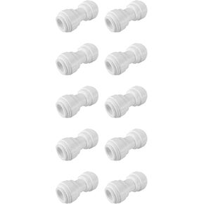 3/8 to 1/4 inch Straight Union Connector/Reducer Plastic Quick Connect Fittings for RODI System (10, 1/4" to 3/8")