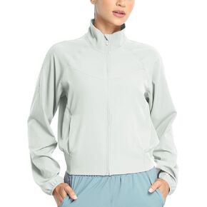 icyzone Women's UPF 50+ Sun Protection Athletic Jackets, Pockets Full Zip Long Sleeve Shirts Outdoor Hiking