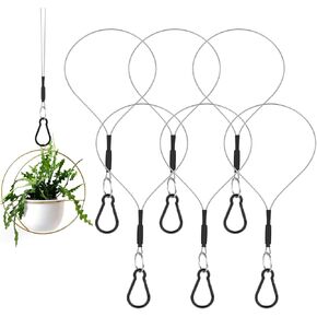 6 قطع من أسلاك التعليق مع حلقة تسلق، حبل كابل تعليق صغير من الفولاذ المقاوم للصدأ مقاس 10 بوصة، حبل تعليق للنباتات لمغذيات الطيور، وموسعات النباتات، والفوانيس، والشجرة، وتزيين الفناء in Kuwait
