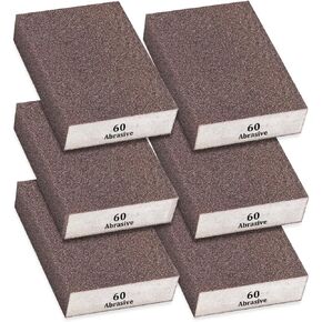 Tnisesm 12Pcs Sanding Blocks 60/80/120/220 Grits Sanding Sponge,for Drywall Wood Metal Washable & Reusable Sandpaper BlocksWashable and Reusable