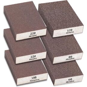 Tnisesm 12Pcs Sanding Blocks 60/80/120/220 Grits Sanding Sponge,for Drywall Wood Metal Washable & Reusable Sandpaper BlocksWashable and Reusable