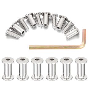 150 Sets Silver M6x15mm Binding Screw Post Extensions Kit Accompanied Includes Furniture Connectors and Barrel Nuts for Fastenings Bunk Bed Screws (150 Pcs M6x15mm-Sliver Barrel Nut&Bolt)