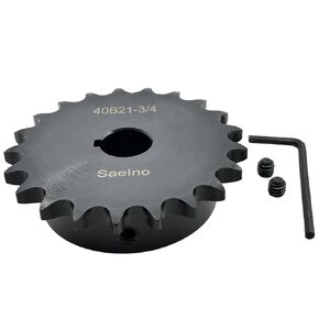 #40 Roller Chain Sprocket Type B 3/4 inch Bore 21 Tooth, Hardened Antirust 1045 Steel Drive Sprockets 40B21-3/4