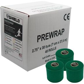 Shield Athletic Underwrap | Bulk Case 48 Rolls of PreWrap, Hair Tie, Headband, Patellar Support, Pre-Wrap Athletic Tape, 2.75" X 30 SYards, Foam Barrier Skin Protection, Flexible, Breathable Purple
