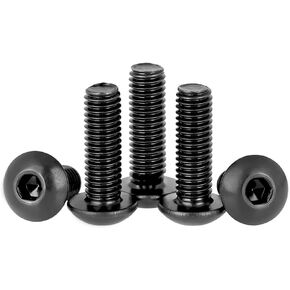 برغي ومسمار برأس زر M5-0.8x30 مم، براغي غطاء سكوتيت M5، مسامير فولاذية من سبائك M5x30 مم، محرك ألين سداسي، خيط كامل، لمسة نهائية لامعة، خيط خشن، 40 قطعة (M5x30mm-40) in Kuwait