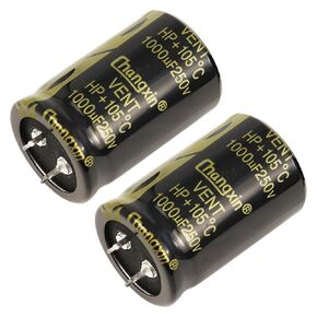 2Pcs 250V 1000UF Electrolytic Capacitors Snap in Electrolytic Capacitor 30x45mm(1.18x1.96in) Long Life, High Stability, Electronic Component for Adapter Inverter