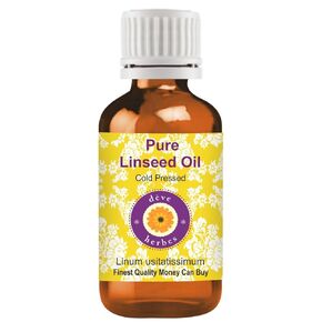 Deve Herbes Pure Linseed Oil (Linum usitatissimum) Natural Therapeutic Grade Cold Pressed 50ml (1.69 oz)