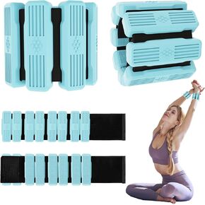 Pilates Wrist & Ankle Weights for Women, Wearable Wrist Weights& Leg Weights Set of 2(1Lbs Each) Adjustable Ankle Weights for Walking,Yoga, Dance, Pilates, Pool Exercises and Gym（Blue)