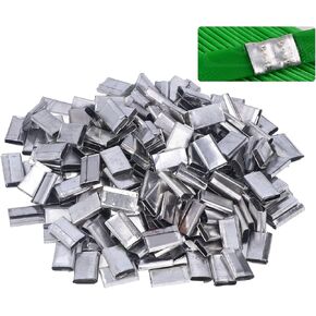 260pcs Strapping Clips, Closed (Snap-On) Seals for 1/2" - 0.6" Strap Width Steel Strapping Sturdy Metal Clips Banding Clip Gripper Strap Clip for Securing Heavy Packaging and Pallet Banding