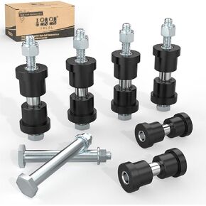 10L0L Golf Cart Spring Bushing Kit with Screw Nut-Rear Leaf Springs Shackles Bushing Sleeve for EZGO TXT/Medalist (1994-up) & Club Car DS (1981-up), Replaces Parts 70289-G02 70291-G01 14158-G1