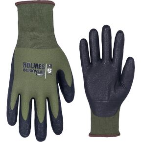 Knit Wrist, Wavy Nitrile dipped work gloves, Multipurpose; Touchscreen Capability; 6 Pair, Medium