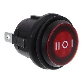 3-Position Toggle Waterproof Switch for Car Boat Motorcycle, Round SPDT Light Rocker Third Gear with Lights, Fits Into 3/4" (20mm) Holes, 2pcs