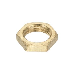 uxcell G1/8 Pipe Fitting Hex Lock Nut Locknut Female Threaded Fastening Thin Nut for Plumbing Fixed, Brass 1Pcs
