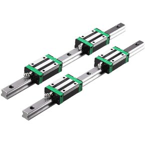 CNCYEAH Linear Guide Rail 2PCS HGR20 300mm Linear Slide Rail Guide Rail 4PCS HGH20CA Square Block Bearings for DIY CNC Routers Kit Lathes Mills