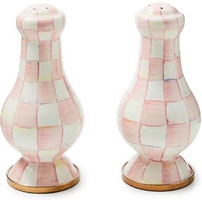 MacKenzie-Childs Courtly Check Salt and Pepper Shakers, Enamel Shaker Set