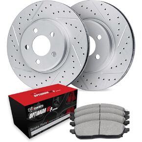 R1 Concepts Front Brakes and Rotors Kit |Front Brake Pads| Brake Rotors and Pads| Optimum OEp Brake Pads and Rotors|fits 2019-2022 Subaru Ascent