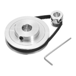 uxcell GT-2 Synchronous Wheel 20&80 Teeth 8&12mm Bore, Aluminum Alloy Timing Pulley Wheel with 1Pcs Length 200mm Width 6mm Belt for 3D Printer, CNC Machine (20-80T-8&12B-6)