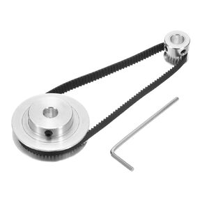 uxcell GT-2 Synchronous Wheel 20&60 Teeth 8mm Bore, Aluminum Alloy Timing Pulley Wheel with 1Pcs Length 280mm Width 6mm Belt for 3D Printer, CNC Machine (20-60T-8B-6)