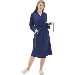 Women Bathrobe Summer cotton Kimono Long Knit Lightweight Soft Knit Sleepwear V-neck Casual Ladies Loungewea robes for women