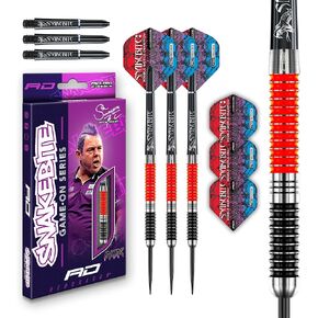 RED DRAGON Game On Professional Player Series Steeltip Darts Set with Dart Flights and Dart Shafts (Stems)