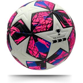 Soccer Ball Size 5. GX Soccer Champions Soccer Ball, Size 5, Proffesional Grade PU Durable Material. European Champions Quality. Training and Tournament Ball.