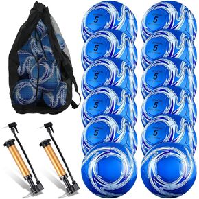 12 Pcs Operation Christmas Deflated Soccer Balls Size 5 Bulk with Pump Bag Sport Youth Adult Teen Training Football for Outdoor School Match Christian Charity Donation Supplies Charity Gift in Kuwait