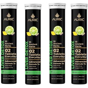 Auric Herbal Liver Support Supplement | Milk Thistle (Silymarin), Turmeric, Garlic, Ginger for Liver Health | Advanced Detox & Cleansing Formula for active Liver | 80 Tablets | Plant Based Gluten-Free