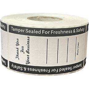 Tamper Sealed for Freshness and Safety Food Delivery Matte Writable Stickers(2"x 4" inch, 500PCS) with Date and Time Section for Food Containers (Red Roll)