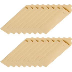 uxcell 200 Pcs Paper Silverware Bags 8 x 2.4 Inch Disposable Silverware Sleeves Sealable Oilproof Kraft Paper Bag Utensil Holder for Cutlery Spoon Chopsticks, Brown