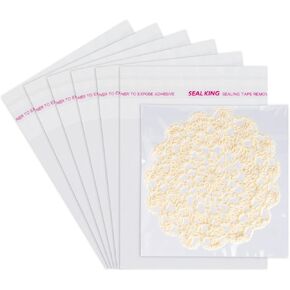 3.1" x 3.1" 200 PCS Clear Plastic Bags - Self Sealing Cellophane, Resealable Poly Cello, Treat & Cookie Bags