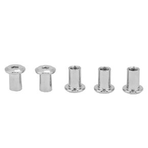 Furniture Hex Socket Head Insert Nut Iron Plated Flat Nuts Screw Post Sleeve Nut for M6 M8 Screws Round Head Design (M6*15(50pcs))