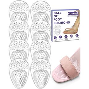 4Pairs Ball of Foot Cushions for Heels, Clear Shoe Gel Inserts Heel Comfort Pads High Heel Inserts for Women, Anti Sliding Metatarsal Pads Forefoot Pads for Foot Pain Relief