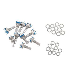Ejoyous Rotary Encoder, 10pcs EC11 Rotary Encoder with Washers ＆ Nuts, 360 Degree Rotary Encoder Coding Switch Digital Potentiometer with Switch 5 Pin