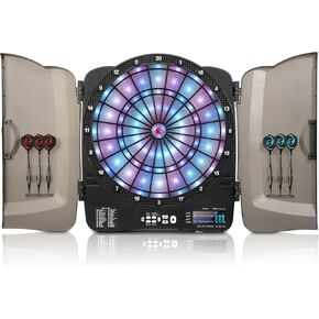 Electronic Dart Board Cabinet Set, Illuminated Target Dartboard for Adults Kids, 48 Games with 315 Variations Soft Tip Digital Dartboard Cabinets with 6 Darts, 100PCS Soft Tips