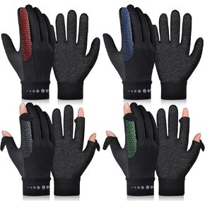 4 Pairs Fingerless Gloves for Men Women Touchscreen Fishing Driving Gloves Hiking Gloves Fleece Lined Thermal Gloves Winter Skiing Bicycle Cycling Hiking Gloves Non-Slip Grips Touch Screen Gloves in Saudi Arabia