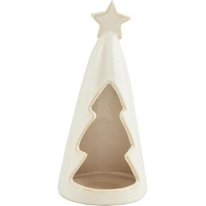 Mud Pie Med Ceramic Tree Votive Holders, White