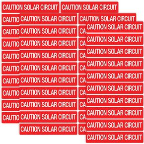 50 PCS PV Solar Safety Warning Labels, Caution Solar Circuit Stickers