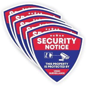 | Video Surveillance Sticker (6 Pcs), Size 3" – Strong Adhesive, Durable, Waterproof Security Signs – Perfect For Indoor & Outdoor Use To Secure Your Business, Home, Vehicle, rtc.