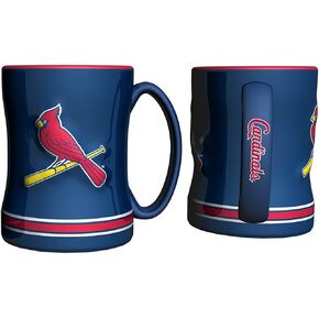 St. Louis Cardinals Coffee Mug - 14oz Sculpted Relief - Blue