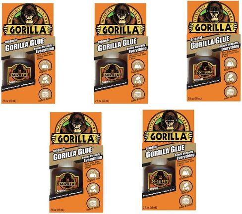 Gorilla Original Waterproof Polyurethane Glue, 2 ounce Bottle, Brown, (Pack of 6) in Saudi Arabia