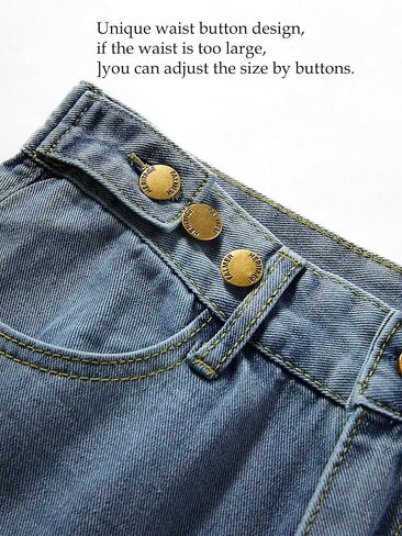LQI Women's High Waist Baggy Boyfriend Jeans Distressed Wide Leg Denim Pants in Saudi Arabia