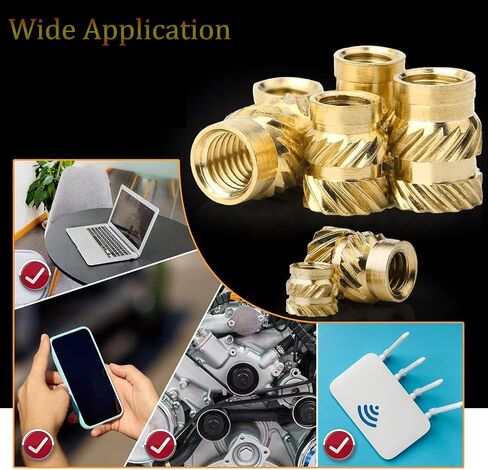 TOP-VIGOR 30Pcs M6 3D Printing Brass Nuts, M6 x 12mm x 8mm OD Thread Inserts Knurled Brass Nut, Female Thread Knurled Heat Embedment Nuts for 3D Printing in Saudi Arabia
