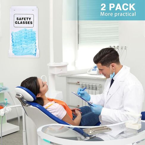 قطعتان من حافظات النظارات الآمنة من الأكريليك لبيئات طب الأسنان والمختبرات الصناعية، حامل شفاف أو تصميم مثبت على الحائط لتخزين نظارات وقفازات الزائرين التي تستخدم لمرة واحدة in Saudi Arabia