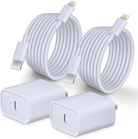 شاحن سريع iPhone 14 13 12 [معتمد من MFi] شاحن 10FT من النوع C 2 حزمة شاحن USB C بقوة 20 واط مع كابل شحن سريع لهاتف iPhone 14/14 Pro/13/13Pro Max/12/12 Pro Max/11/XS/XR/X / 8 بلس، آي باد in Kuwait