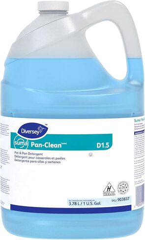 Diversey Suma 903837 Pan-Clean، منظف للأوعية والأواني العامة، D1.5، 4 × 1 جالون/3.78 لتر (عبوة من 4) in Kuwait