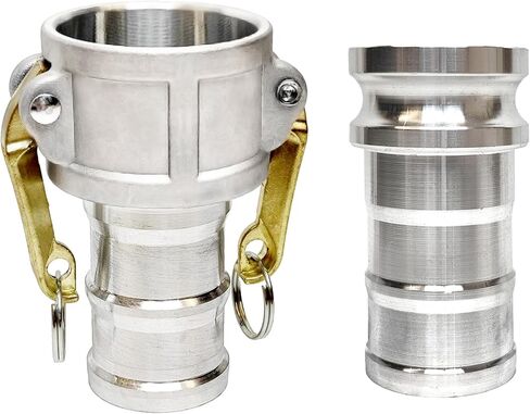 Cam Lock Fitting Type C&E, 2 Inch Combination Cam & Groove Hose Fittings Kit, Anti-corrosion Aluminum Hose Couplings Adapter for Hose Piping Anti-Leak (Silver, Type C&E, 2 inch) in Saudi Arabia