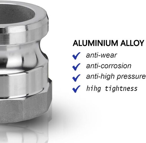 Cam Lock Fitting Type C&E, 2 Inch Combination Cam & Groove Hose Fittings Kit, Anti-corrosion Aluminum Hose Couplings Adapter for Hose Piping Anti-Leak (Silver, Type C&E, 2 inch) in Saudi Arabia