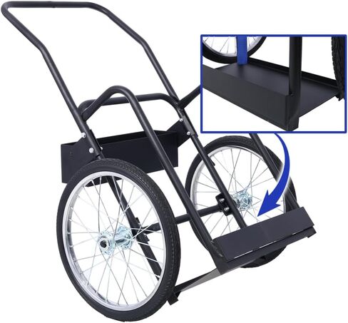 Dual Oxygen Tank Cart Dolly, Heavy Duty Double Cylinder Cart with 20" Pneumatic Wheels, Removable Full Range Optimize Welding Transport Cart for Cylinder Tank with Fastening Belts, 220 Lbs Capacity in Saudi Arabia